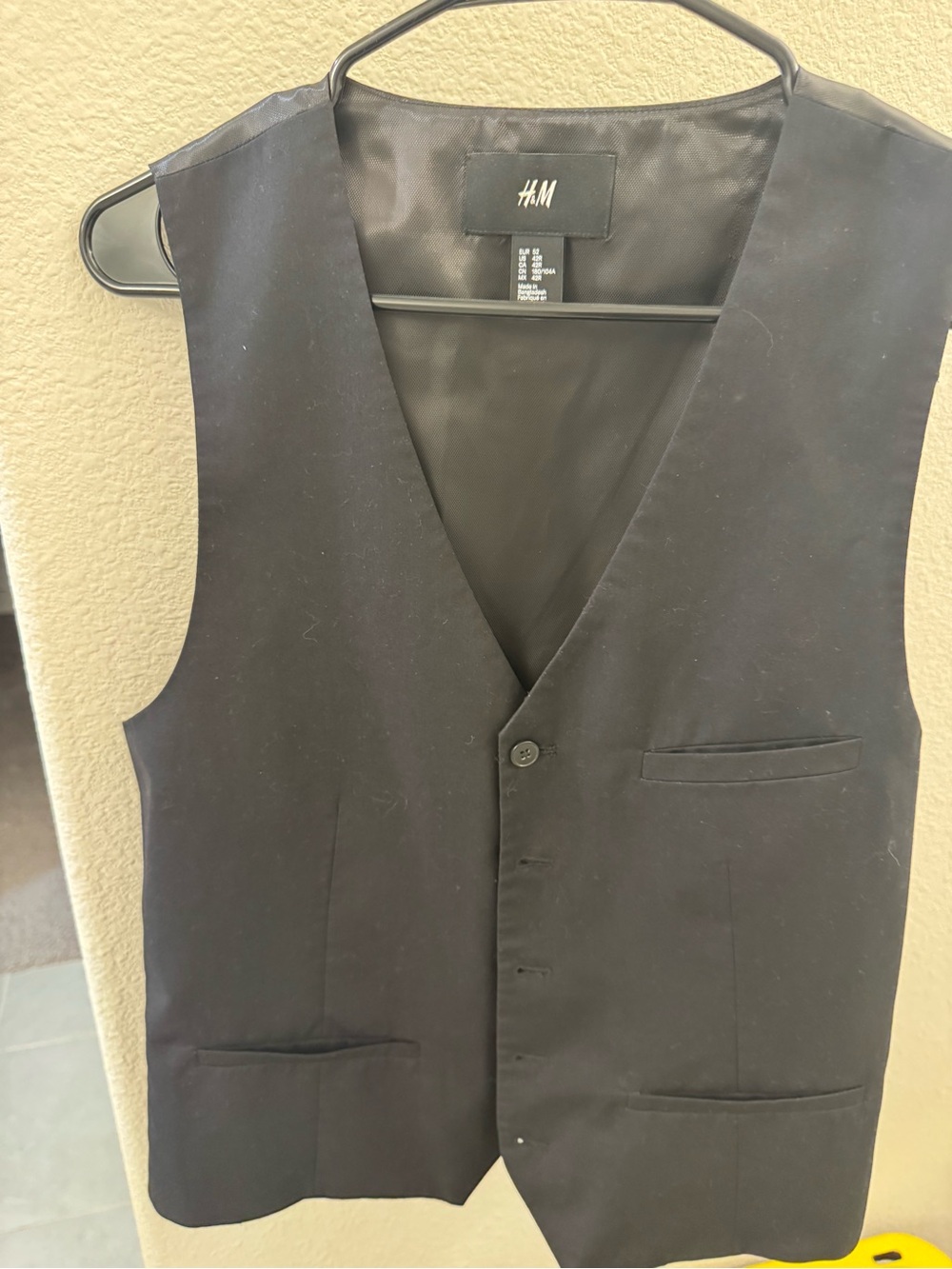 H&M Men's Black Formal Vest with V-Neck